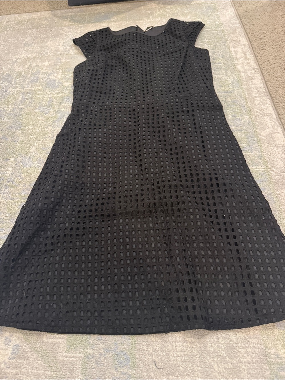 J. Crew Black Eyelet Fit-and-Flare Dress
